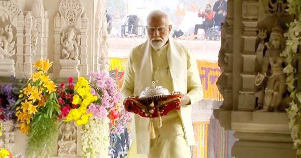 PM Modi reaches Shri Ram Janmaboomi Temple; 'Pran Pratishtha' ceremony begins